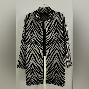 NWT- Premise Black & Grey Tiger Print Trench Coat